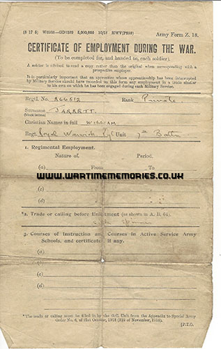 Front Page of Certificate of Employment